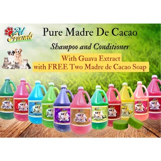Madre de Cacao Dog and Cat/Pet Shampoo and Conditioner with Guava Extract 1Gallon Anti Tick and Flea