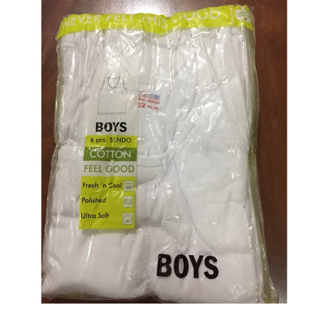Blue Corner boys kid 6in1 white sando (6pcs) Shopee Philippines