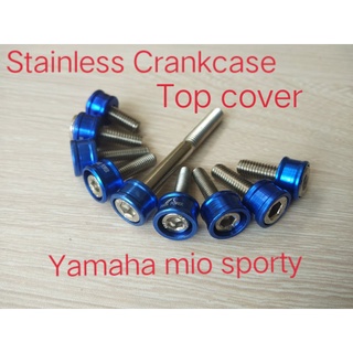 jessfer mc parts stainless crankcase top cover set for mio sporty blue washer..