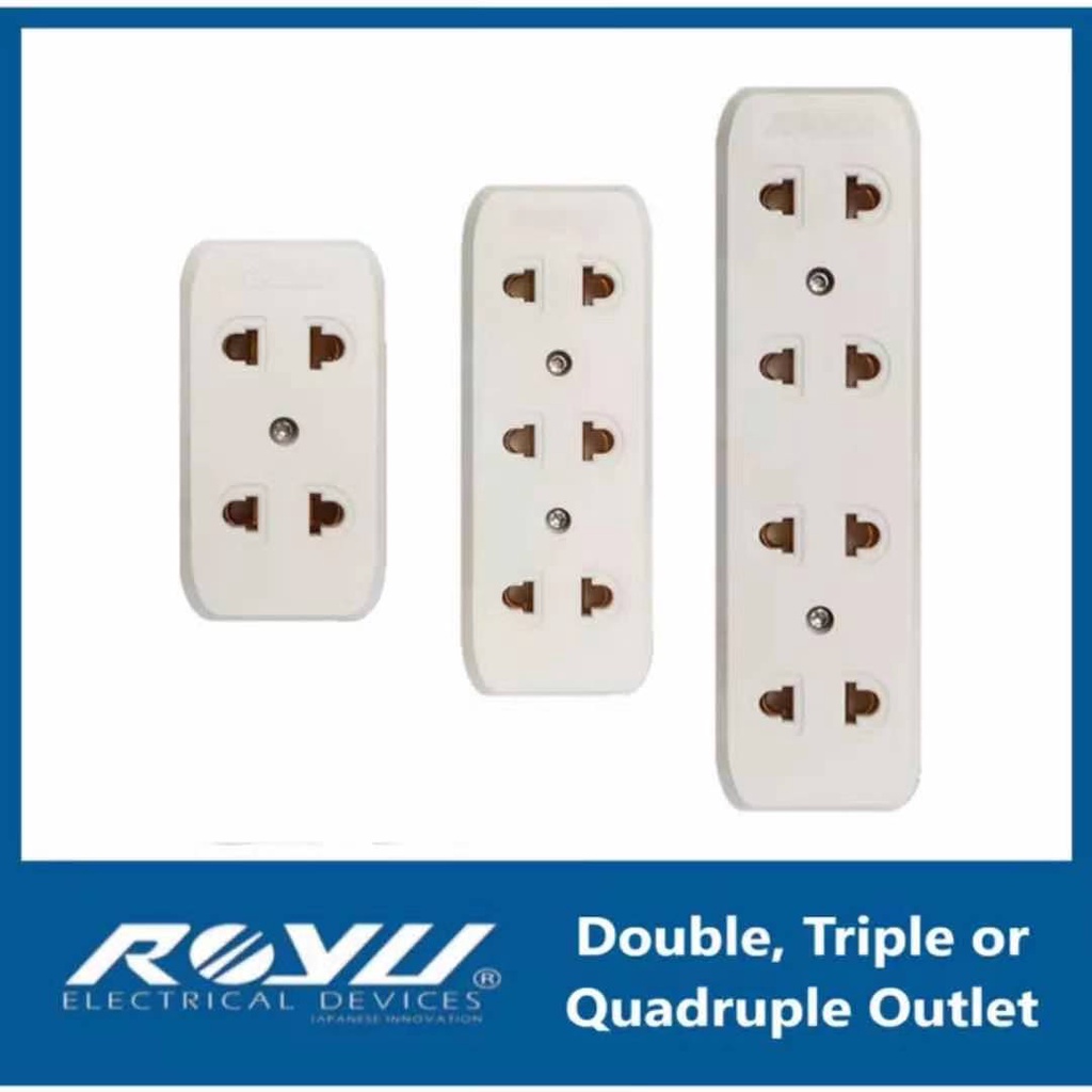 ROYU Surface Type Outlets /Universal Outlet 2,3,4 Gang REDOU 104