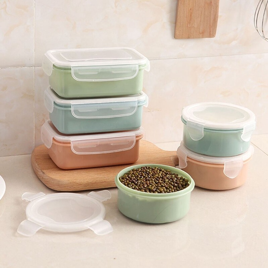 Square Mini Food Storage Containers Airtight Pp Bpa-free Refrigerator 