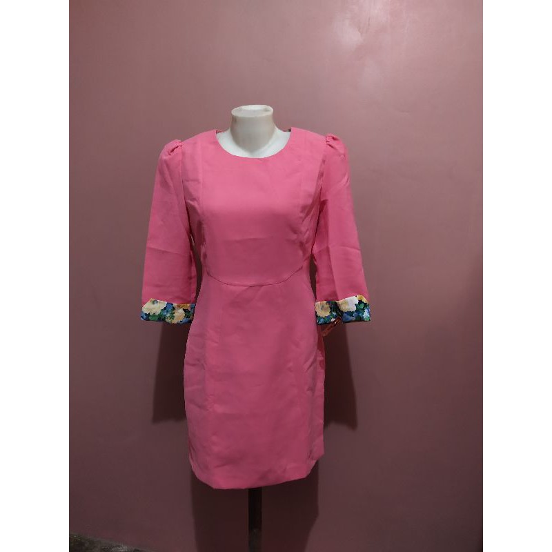 semi puff long sleeve pink dress ( FORMAL/SEMI FORMAL/CASUAL) Shopee Philippines