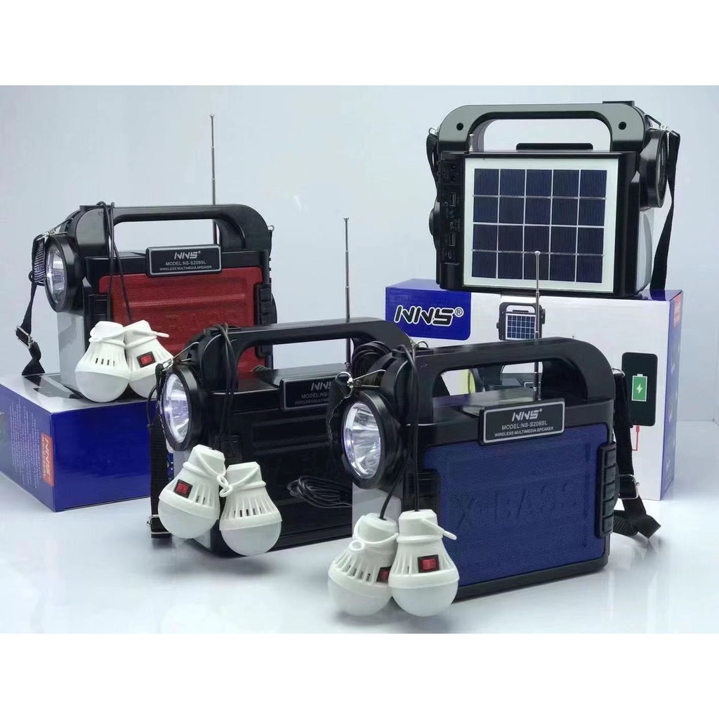 M Max Ns S9sl Fm Am Mp3 Bluetooth Radio Solar Lighting System Kit With Solar Panel And Two Bulbs Shopee Philippines