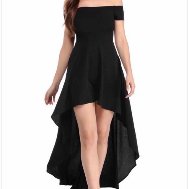 Off shoulder hot sale long back dress