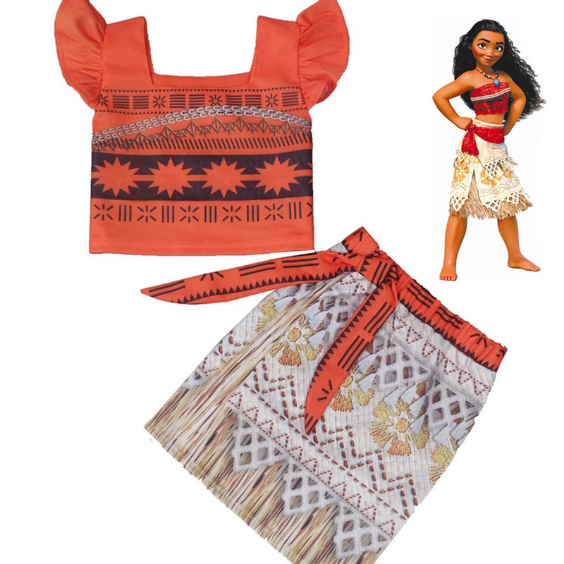 Princess Moana Costume Outfit Bra Skirt Set Little Girls Cosplay Hawaiian Dress Shopee Philippines