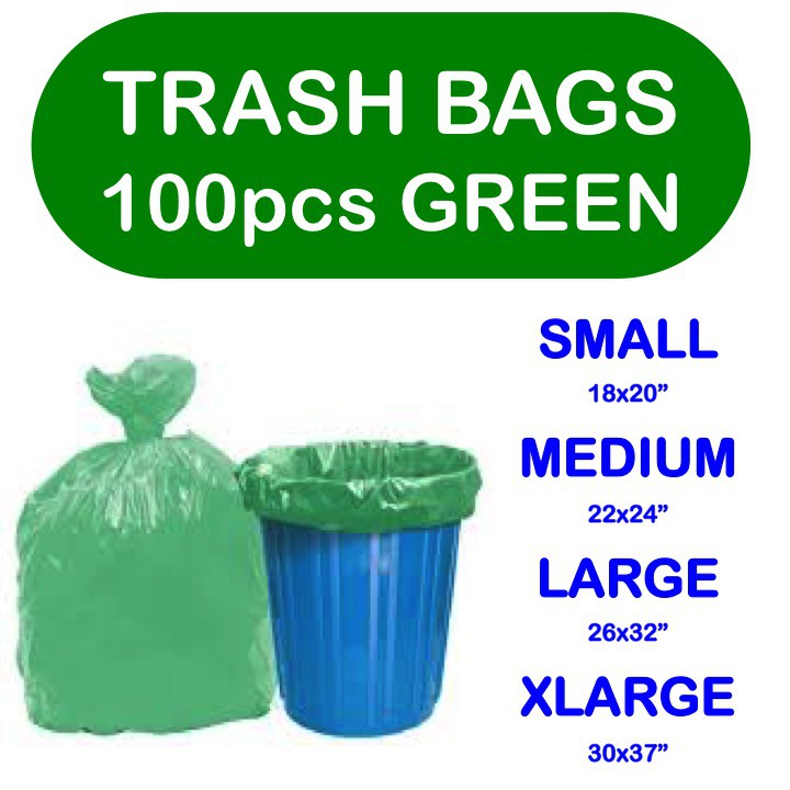 TRASH BAG / GARBAGE BAG GREEN 100 PCS | Shopee Philippines