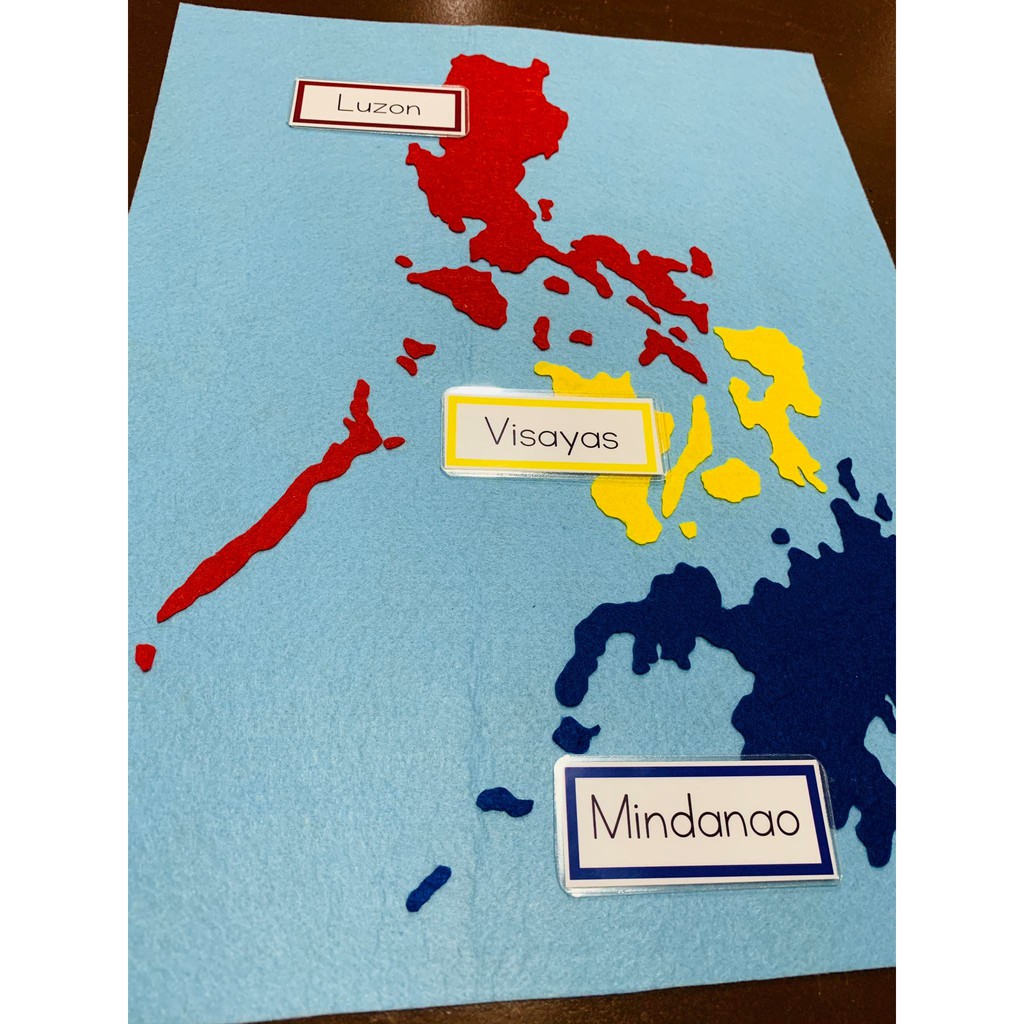 Philippine Map - Felt Map - Luzon Visayas Mindanao Laminated Labels