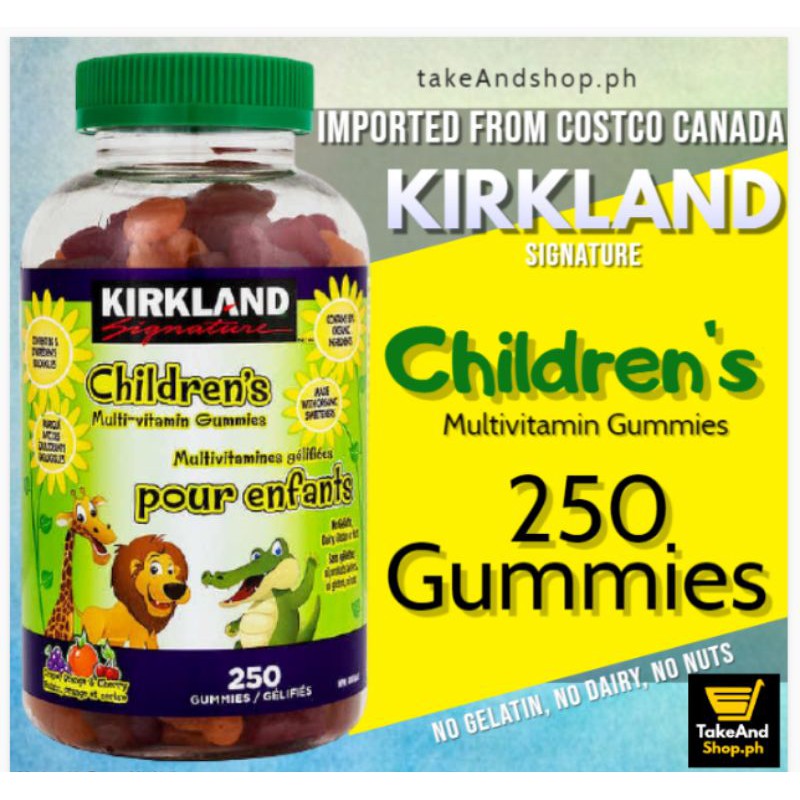 KIRKLAND Children's Multivitamins Gummies (250 gummies) Imported from