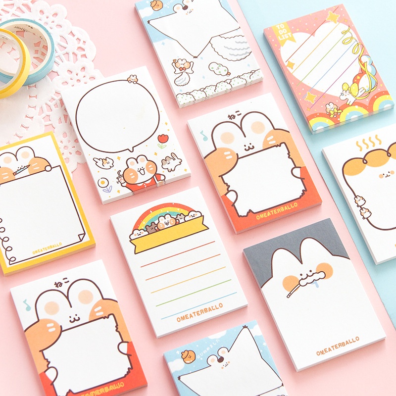 [Notepad] Korean Cute Mengmeng Bunny Notepad Tearable Portable Notes