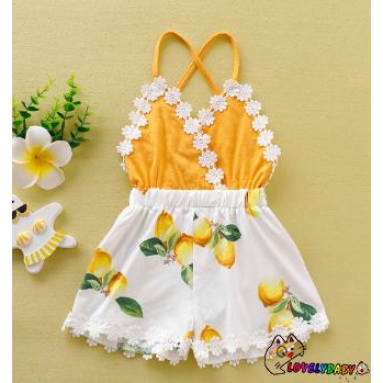 baby girl lemon romper