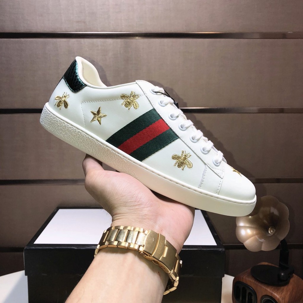 gucci ace sneaker with bees and stars