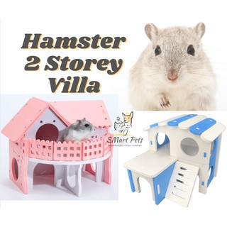 DIY PVC Hamster 2 Storey Villa / Hamster House & Hideout in Blue and Pink