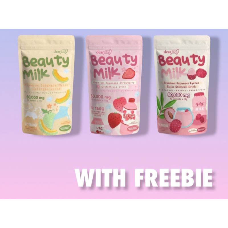 Dear Face Beauty Milk Premium Japanese Melon, Strawberry,Lychee