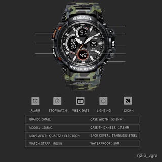 【ins】【Lowest price】Ready Stock SMAEL 1708MC Men Digital Sport Watch Army Waterproof Watches #7