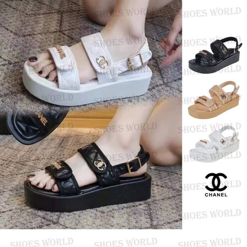 NEW Korean fashion chanel thick bottom peep-toe sandals for women | Shopee  Philippines