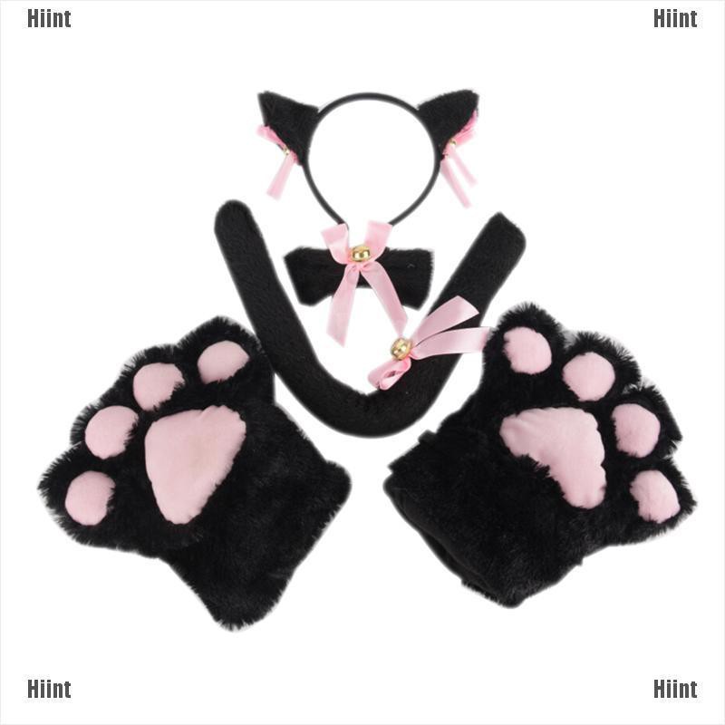 (Hiint) 5Pcs/Set Cat Cosplay Costume Cat Tail Ears Collar Paws Gloves ...