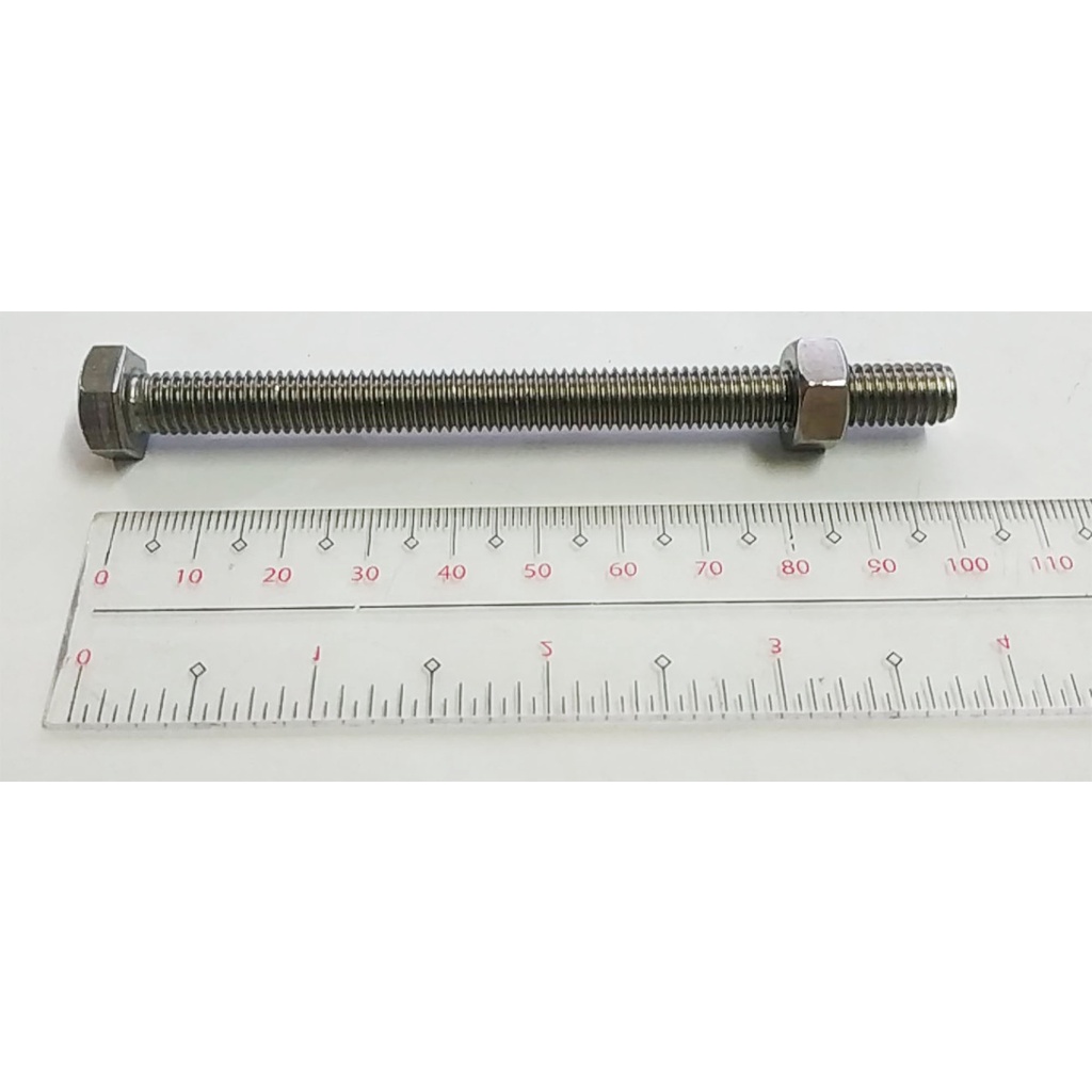 SS BOLT 8MM X 100MM WITH 1 PIECE NUT ( STAINLESS STEEL ) Shopee