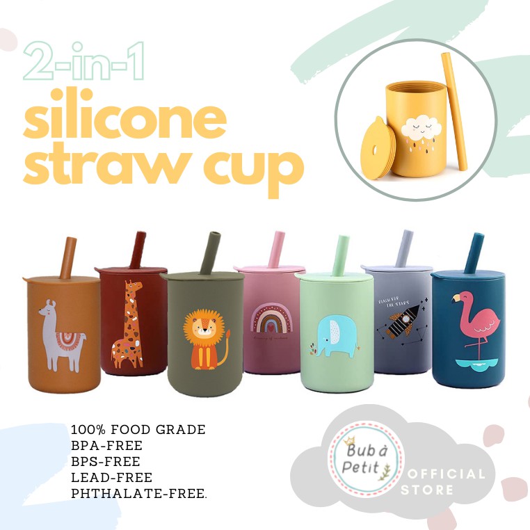 BLW Baby Silicone Training Straw Sippy Cup Scandi Nordic Infant Toddler
