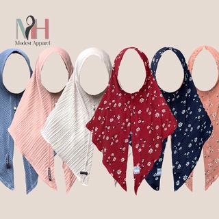 ELECTRIC PLEATED Split Triangle Instant Hijab
