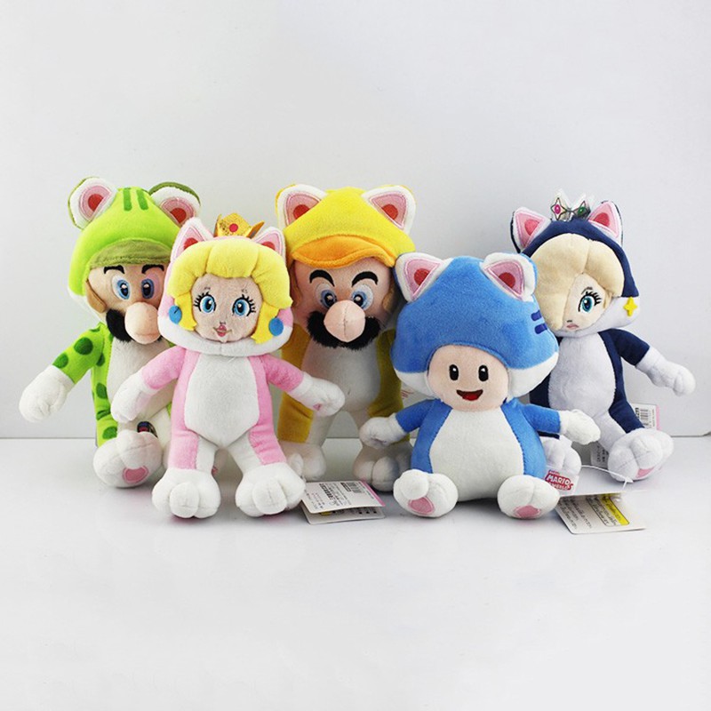 5 Styles Super Mario Bros Plush Toy Mario Luigi Toad Princess Peach Rosalina Cosplay Cat Animals Soft Stuffed Dolls Shopee Philippines