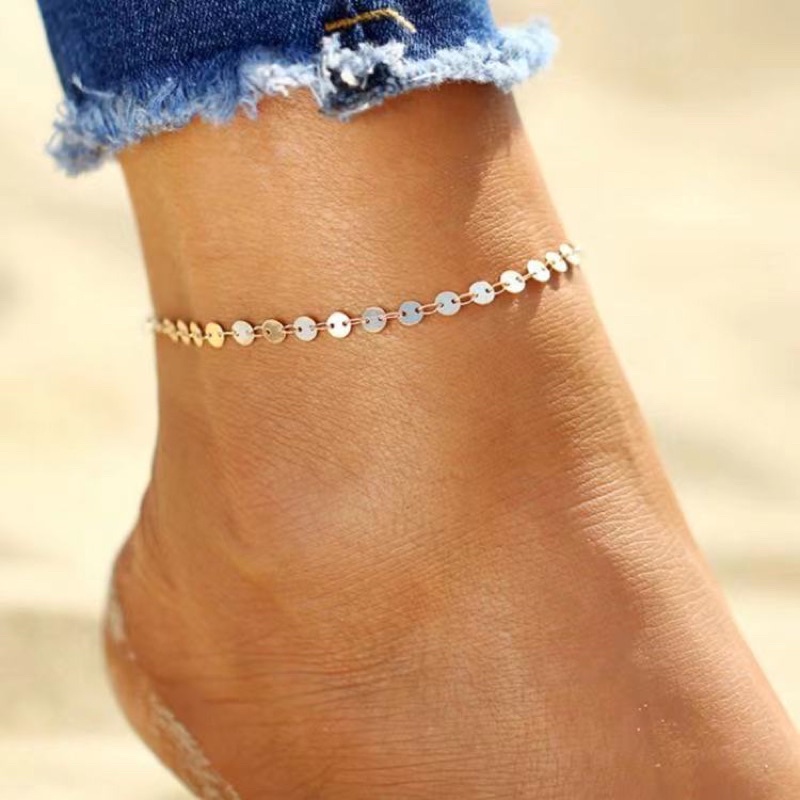 tthappy76 Price Women Girl Multi Layer Silver Crystal Ball Bracelet Anklet Ankle Foot Chain Women Jewelry Key 