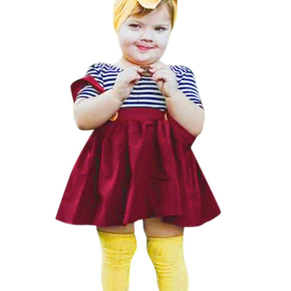 red overall dress outfit