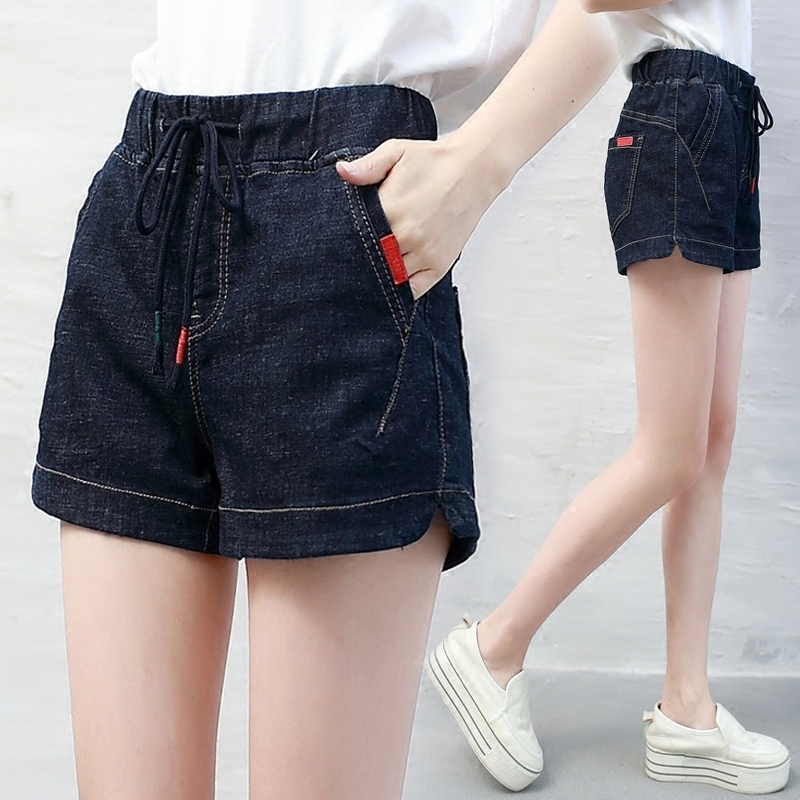 drawstring denim shorts