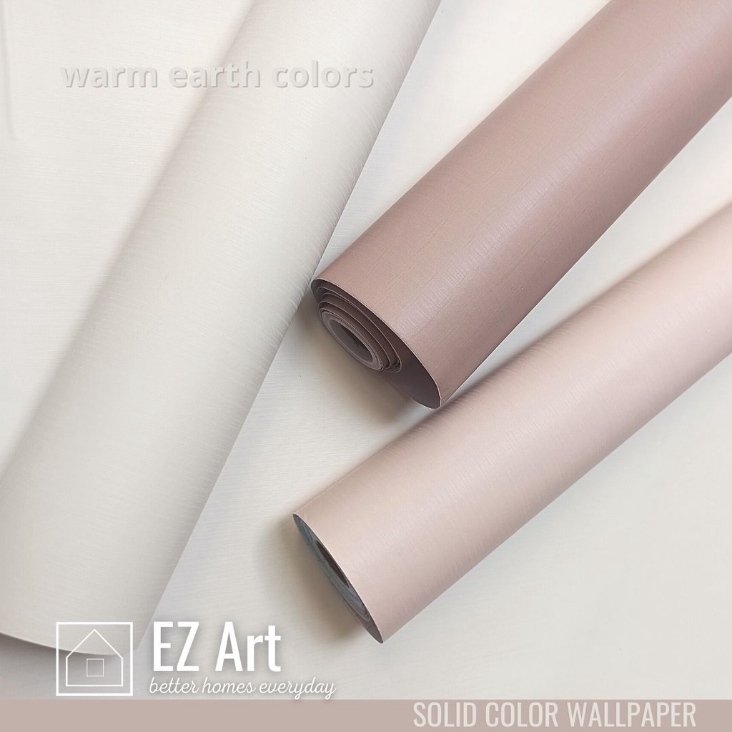 ™Solid Color Self-Adhesive Waterproof pvc Plain Dormitory Wall Stickers- warm earth neutrals beige