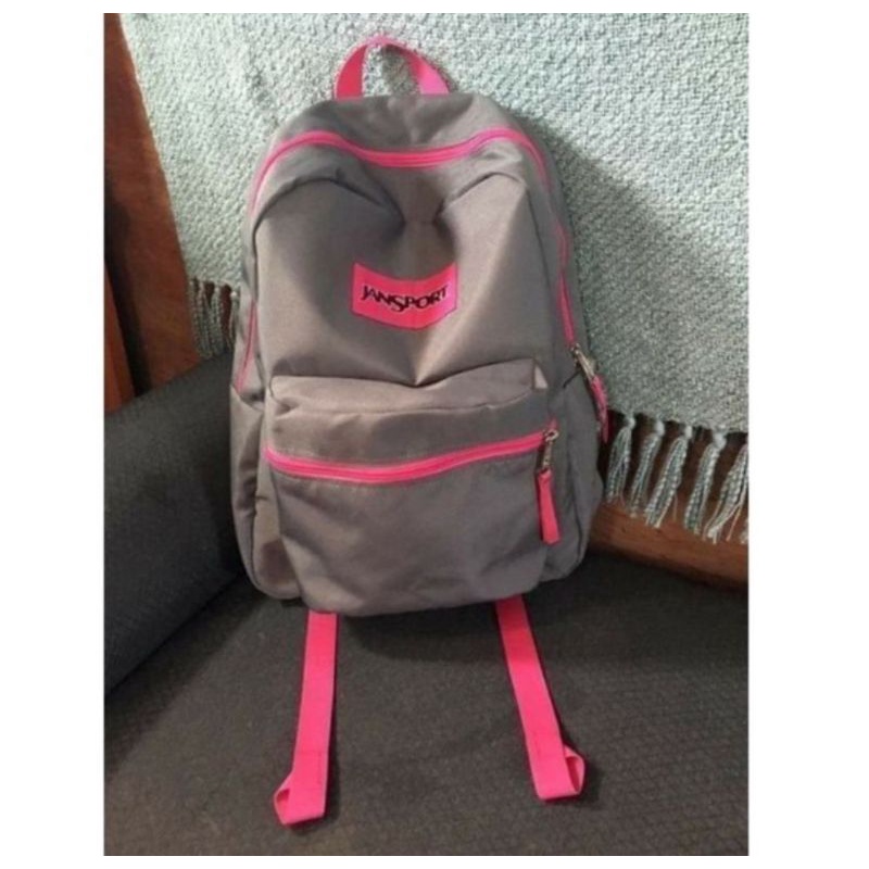 js overexposed backpack gray pink details | Shopee Philippines