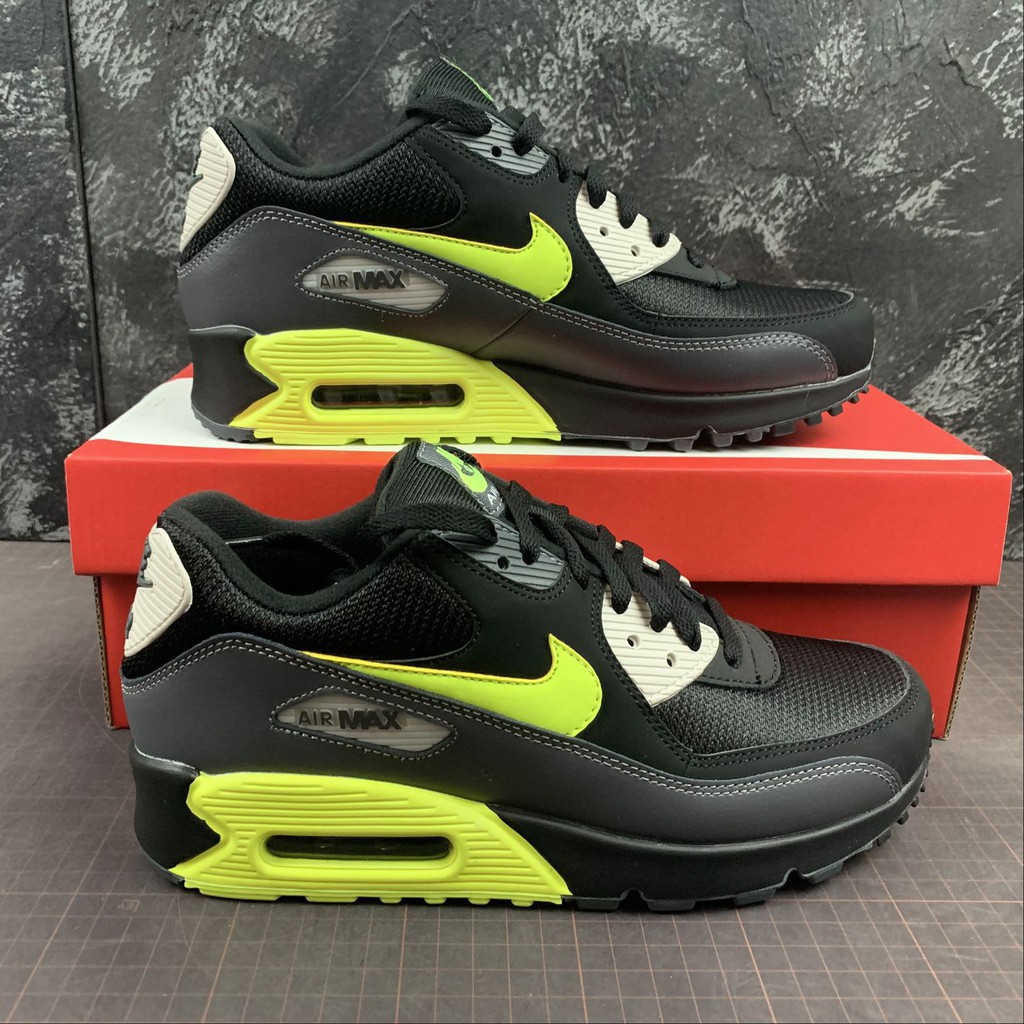neon green and black air max
