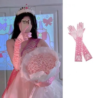 Halloween Black Long Party Gloves Sposa Satin Stretch Glove Yellow Party Gloves