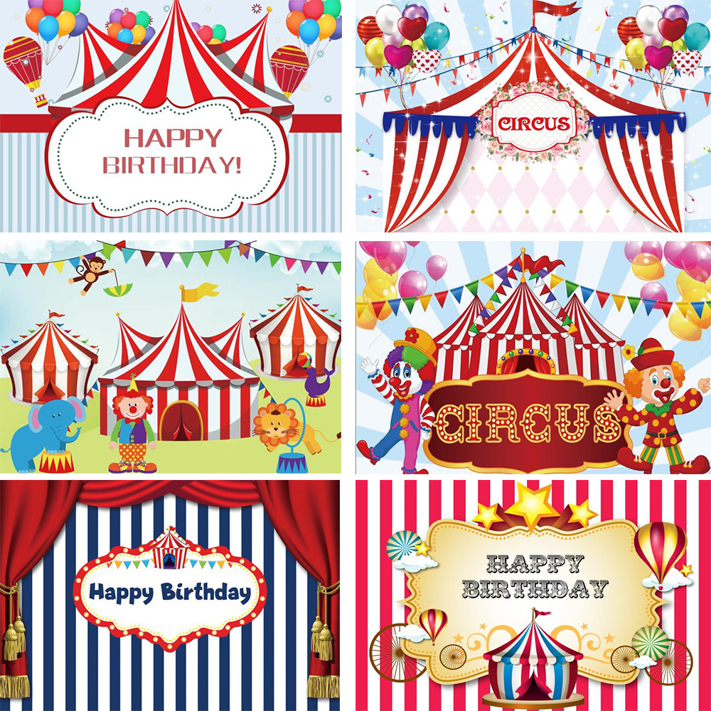Newborn Kids Circus Theme Birthday Party Backdrop Circus Photography Portrait Carnival Baby Shower Photo Shoot Props #1