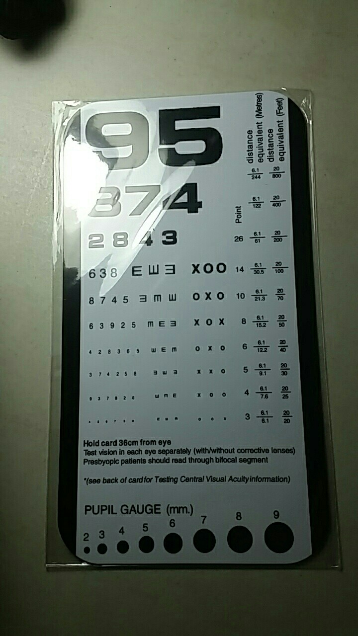[READY STOCK] NEW POCKET SIZE ROSENBAUM NEAR VISION SCREENER EYE CHART ...
