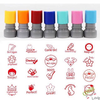 COZEE English Reward Seal Self-ink Teaching stamp Commentary Stamp Photosensitive Chapter DIY Children Toy Stamps Office & School Supplies Scrapbooking Stamper Kids Seal Encouragement