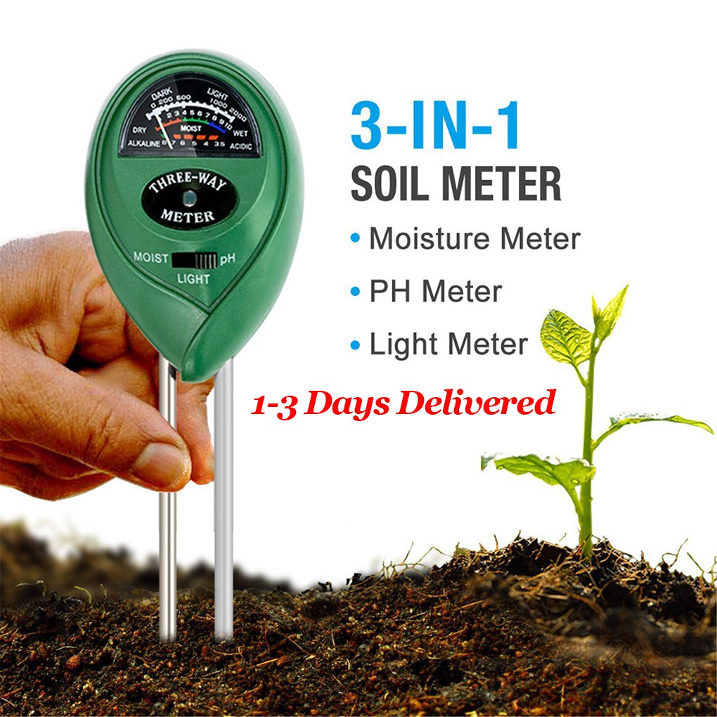 3 in 1 Soil PH Meter Flower Pot Hygrometer Soil Tester Plants Growth ...