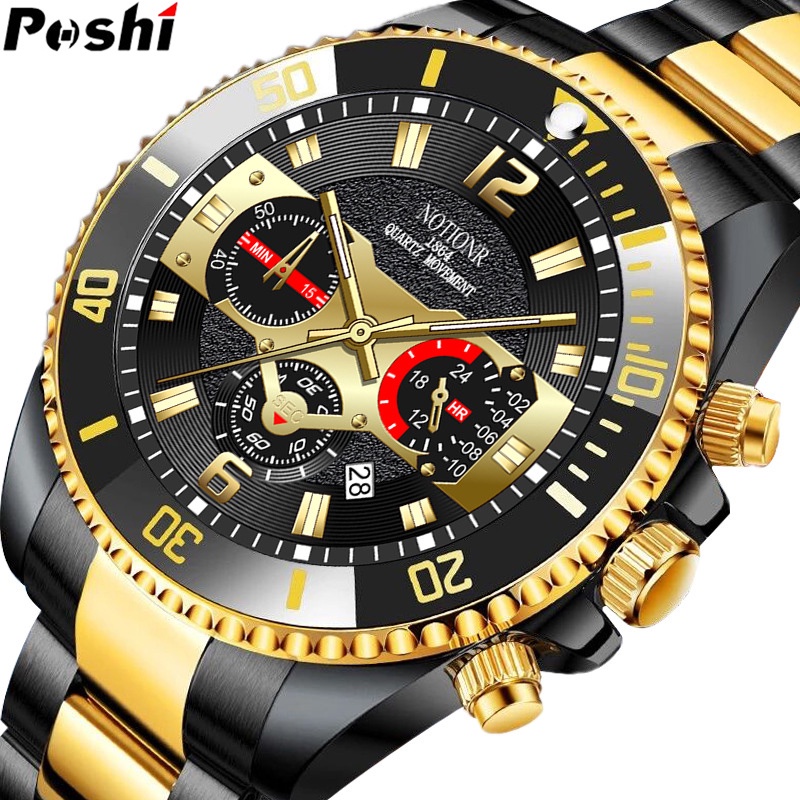 POSHI Original Top Brand Men's Luxury Waterproof Green Water Ghost
