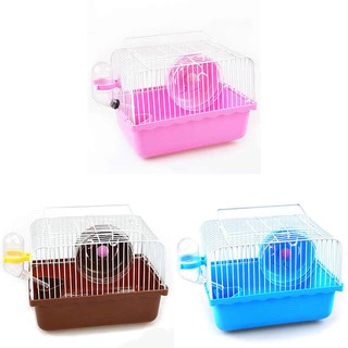 Hello Paws Hamster Cage with Running Wheel Water Bottle Food Basin Pet House Mice Home Habitat