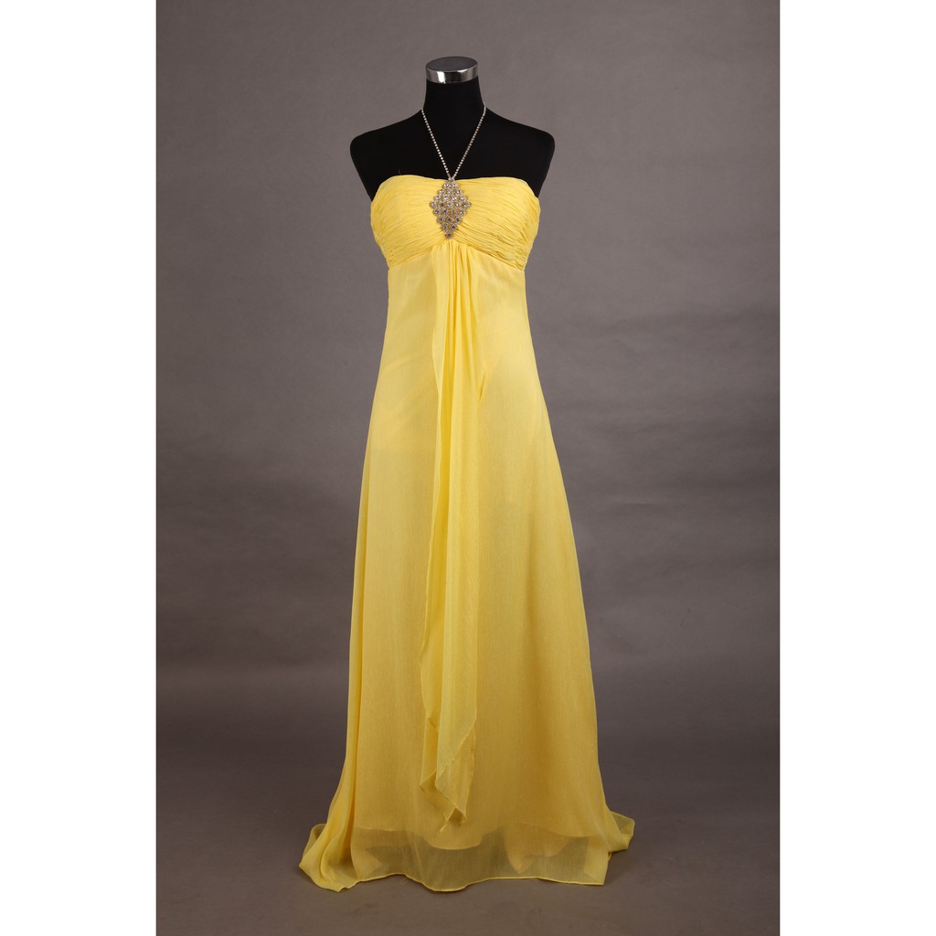 yellow halter gown