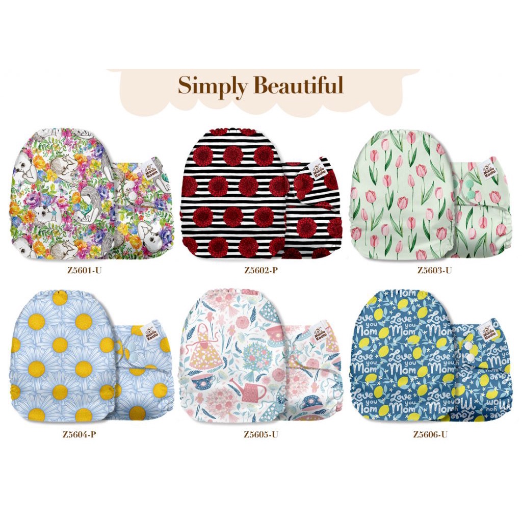 6 Pack with 6 One Size Microfiber Inserts Mama Koala One Size Baby Washable Reusable Pocket Cloth Diapers Lets Play! 