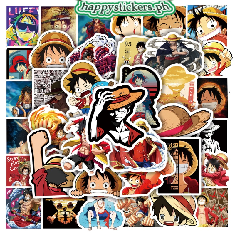 50pcs One Piece Luffy Stickers Anime Cartoon Sticker Waterproof DIY ...