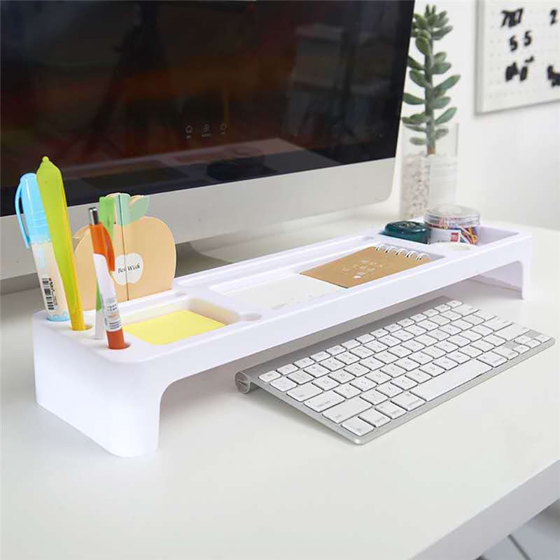 Plastic Office Table Organizer Desk Keyboard Rack Stationery Storage