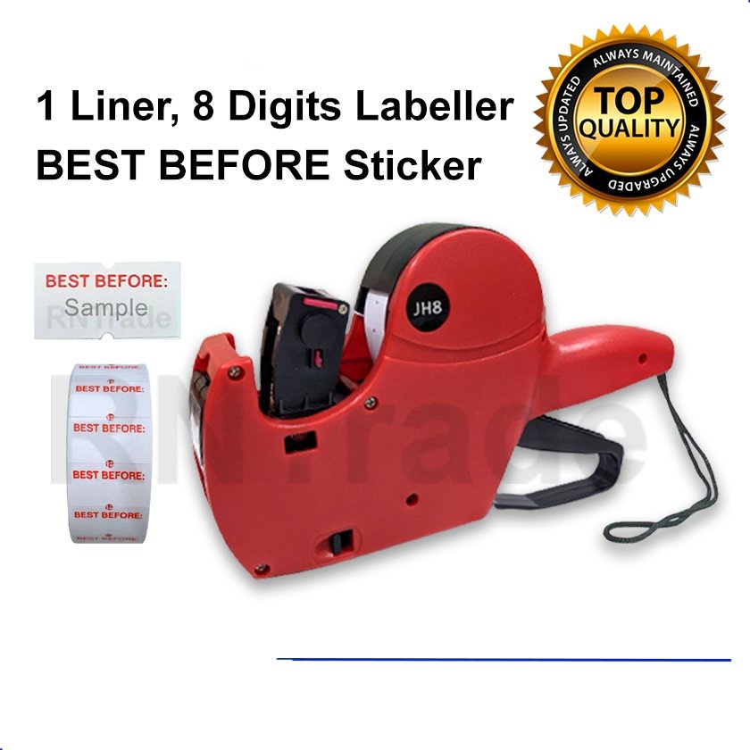 JH8 Price Tag 8 Digit Gun Tagger Price Labeler 1 Liner and Best Before