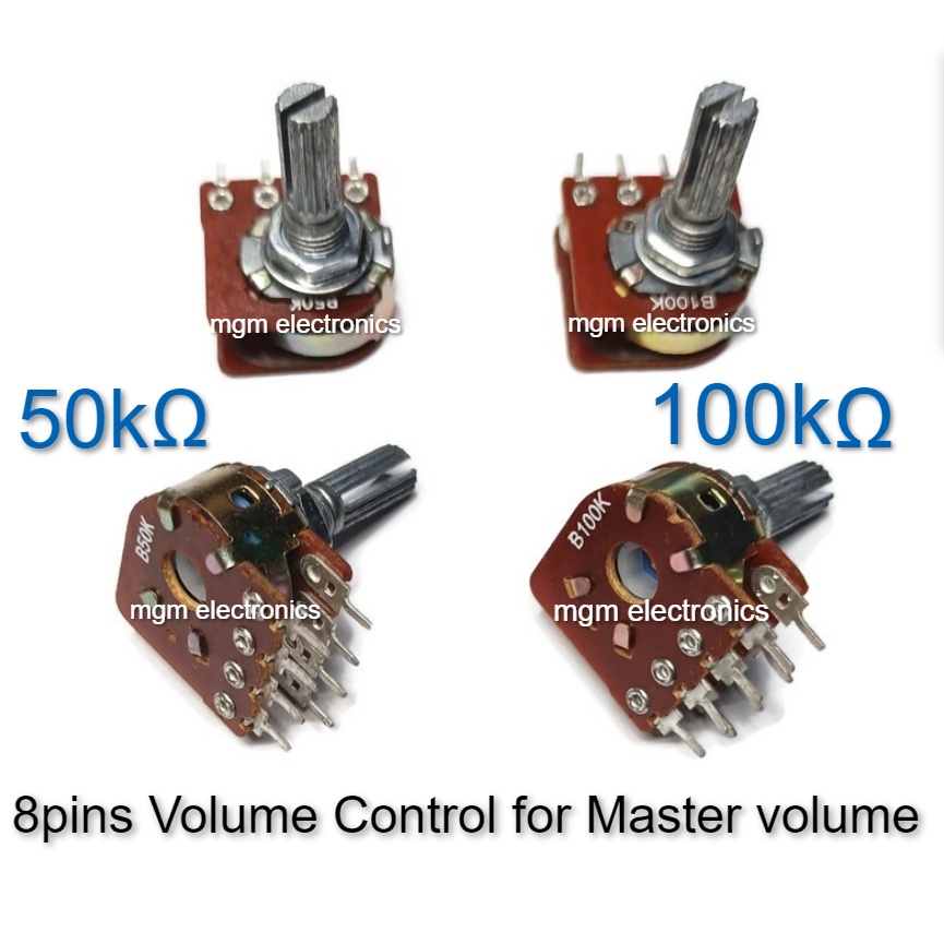 8pins 50k/100k Volume Control for Amplifier Master Volume Potentiometer