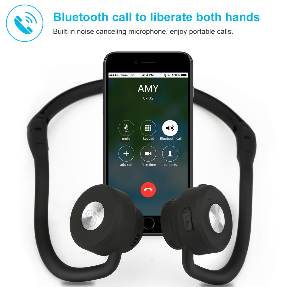 ㍿﹉Bluetooth Bone conduction headset for the hearing aids Louder sound wireless  headphones for old p