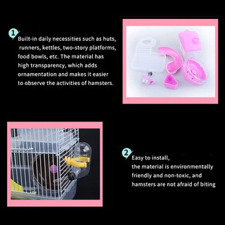 【COD】Double Layers Hamster House Crystal Hamster Castle Luxury Hamster Cage Large Space Pet House #3