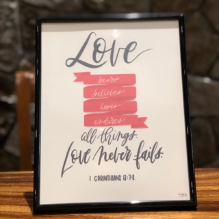 Framed Artwork 1 Corinthians 137 8