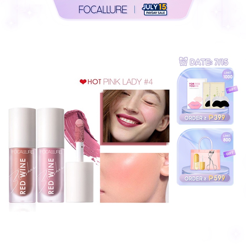 FOCALLURE Liquid Blush HANGOVER RED WINE Natural Cheek Tint Blusher ...