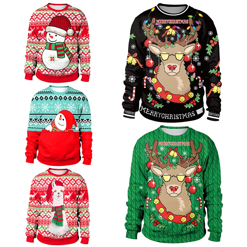 ∏2021 Ugly Christmas Sweater For gift Santa Elf Funny Pullover Womens Mens  Jerseys and Sweaters Tops | Shopee Philippines