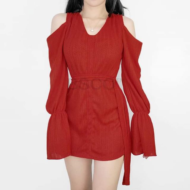red sweater dress