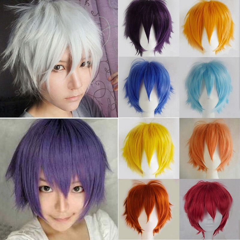 Short Straight Hair Wigs For Men Women Multi Color Unisex Anime Modeling Party Cosplay Shopee Philippines